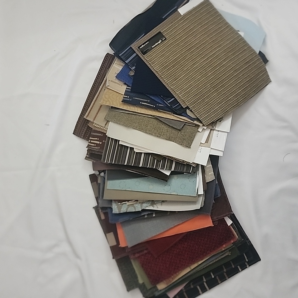 4lb Lot Of Assorted Fabric Samples Swatches in Various Colors Box D